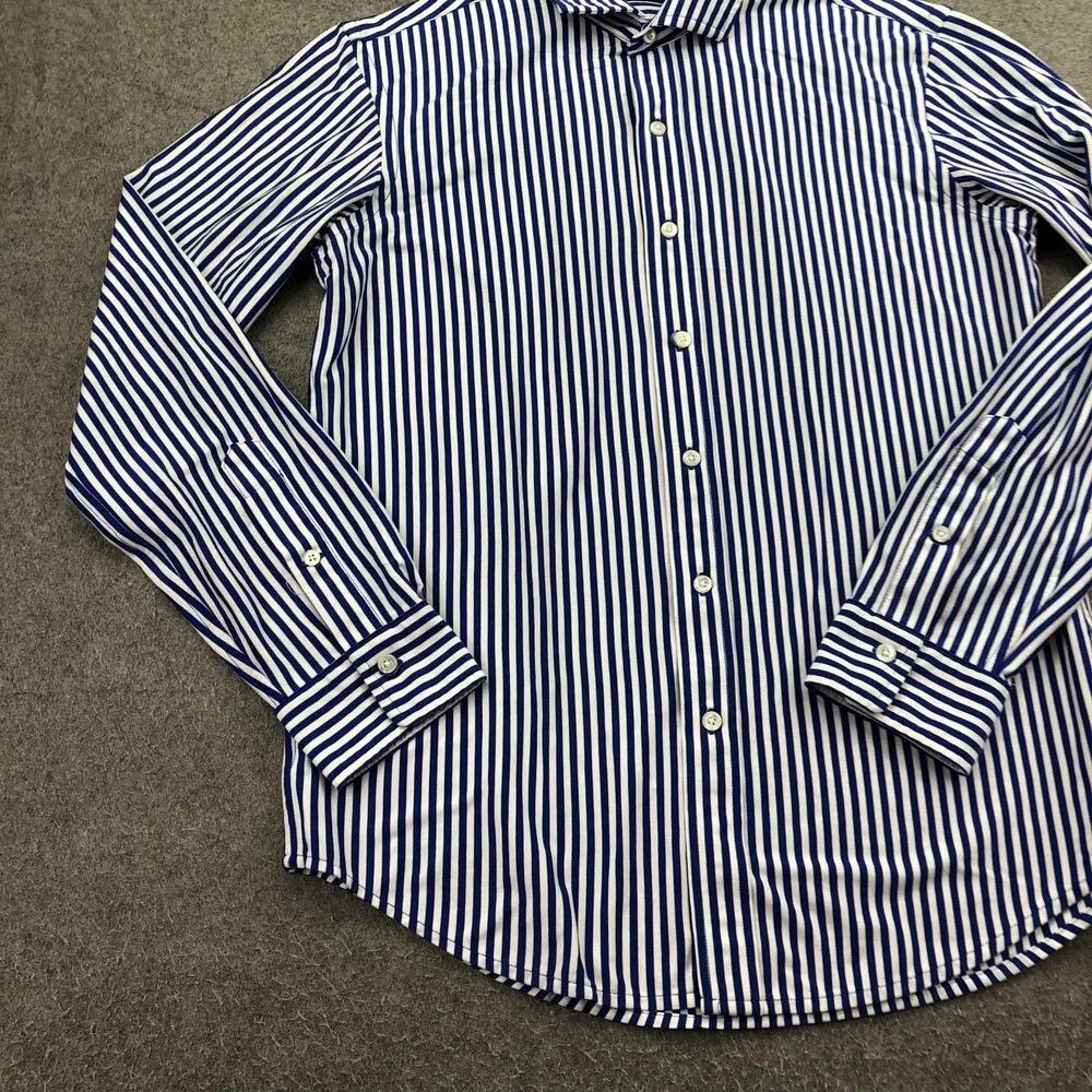 Polo Ralph Lauren Shirt Mens Large Blue Stripe Classic Fit Dress Long Sleeve